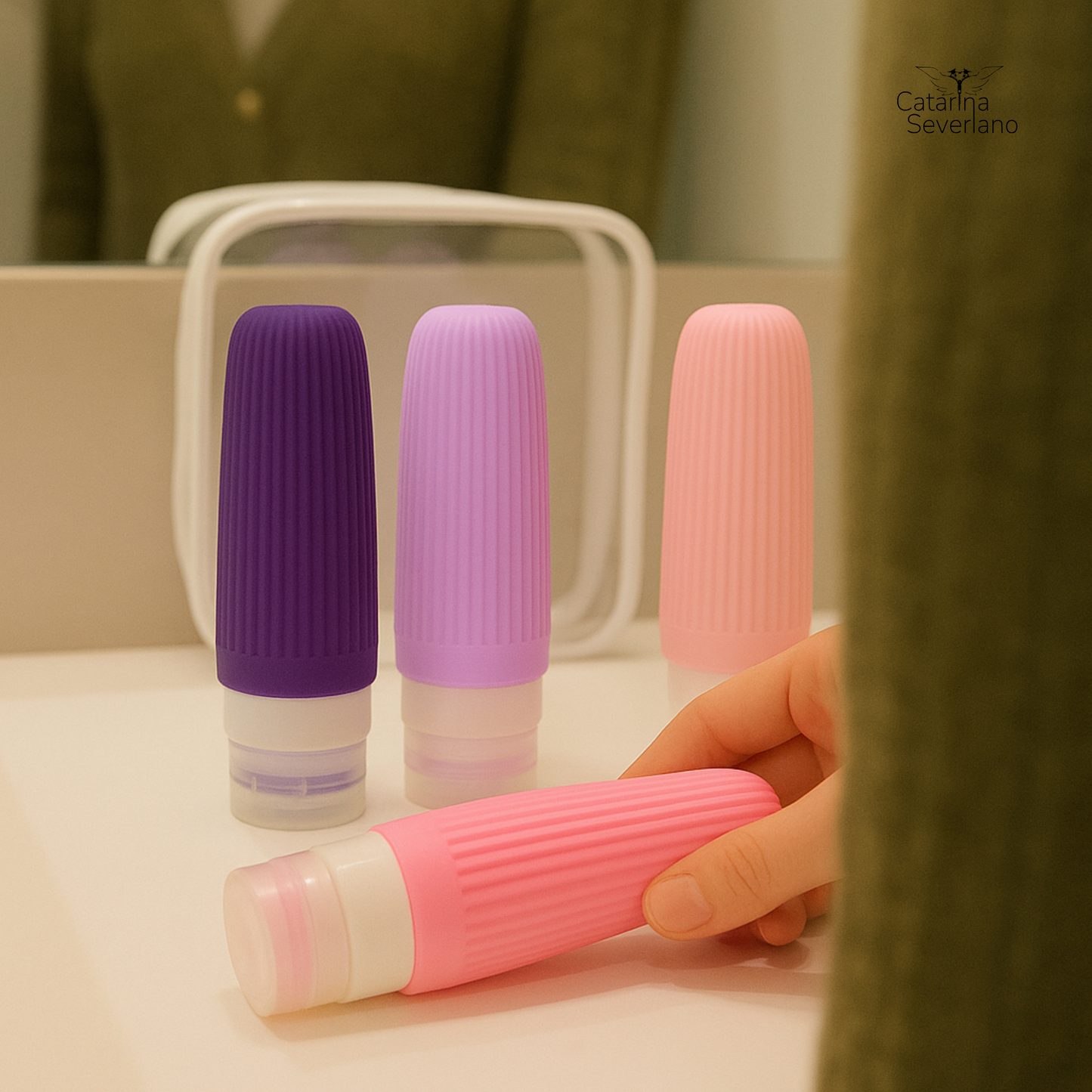 Kit Frascos Flexíveis de viagem 100ml by Catarina Severiano (conjunto de 4)