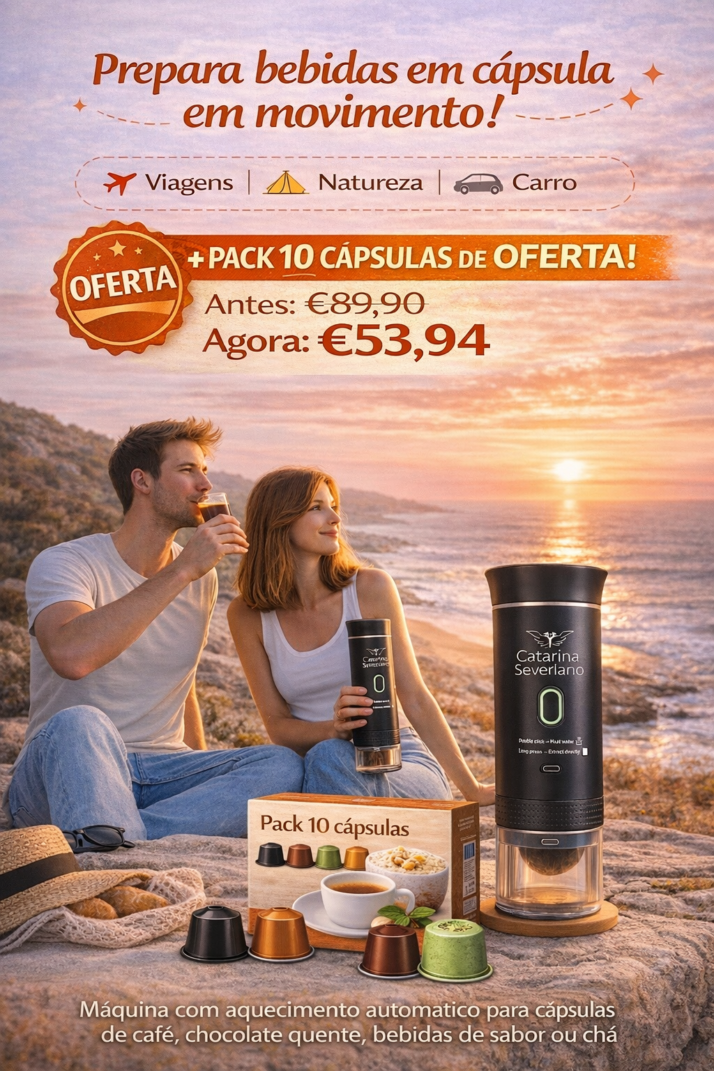 Máquina de Bebidas de Cápsula Portátil e Automática by C.S ☕