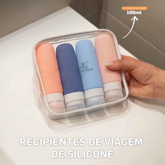 Kit Frascos Flexíveis de viagem 100ml by Catarina Severiano (conjunto de 4)