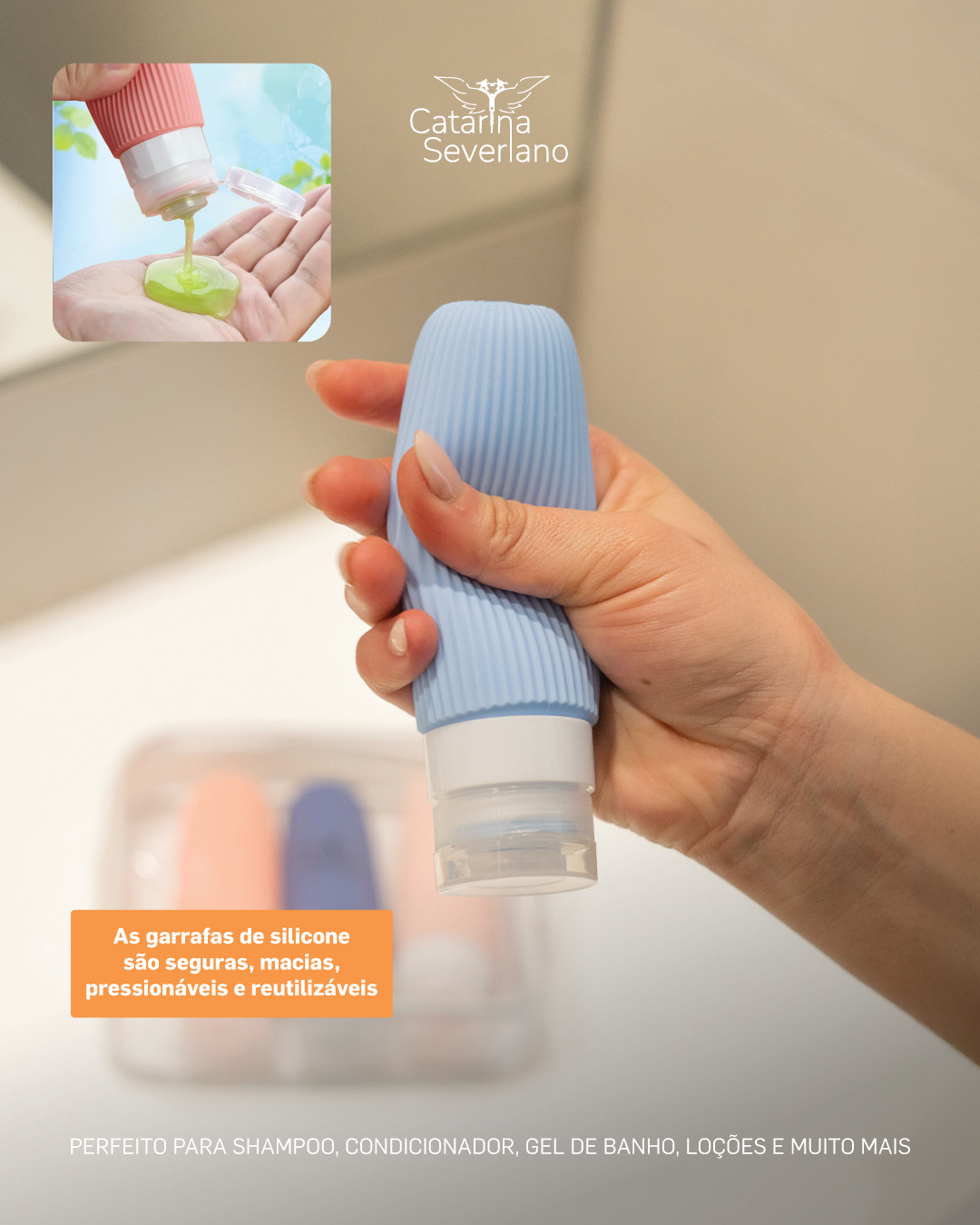 Kit Frascos Flexíveis de viagem 100ml by Catarina Severiano (conjunto de 4)